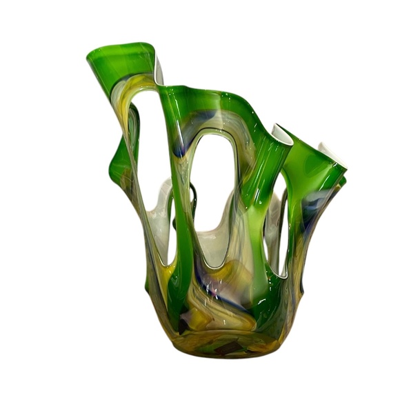 Makora Krosno Hand Crafted MCM Art Sculpture Multi Colored Glass Vase - Picture 8 of 9